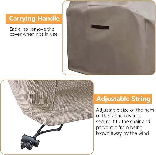 Miniatura 6 de ATR ART TO REAL Fundas protectoras para exteriores, resistentes a la intemperie, fundas para sillas de mimbreratán, 37.4 pulgadas de profundidad x