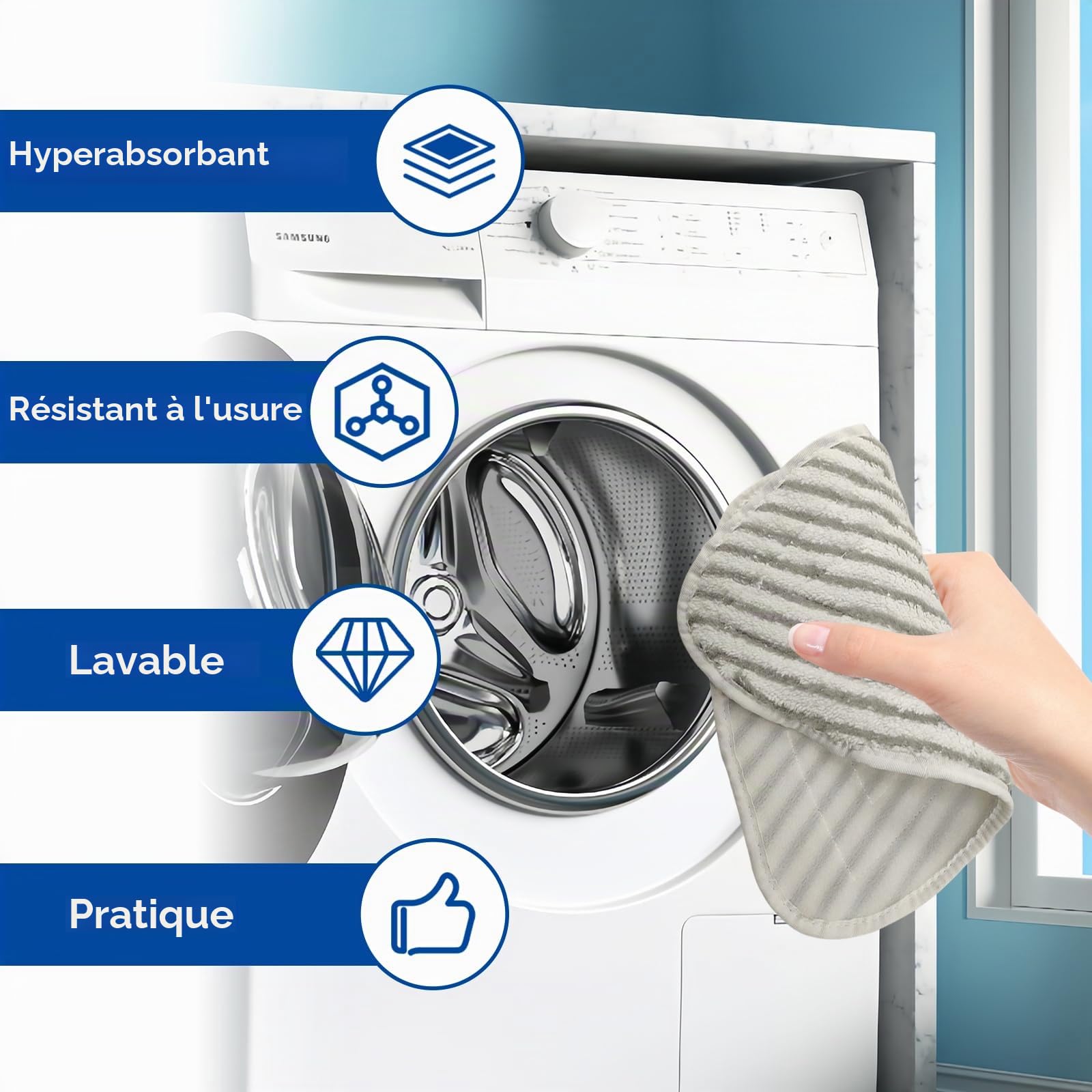 Pack De 10 Housse De Rechange Pour Nettoyeur Vapeur: Microfibre Durable et Forme Parfaite, Lavable En Machine Nettoyage Efficace, Pour Nettoyeur Vapeur Vileda (Blanc, Gris)