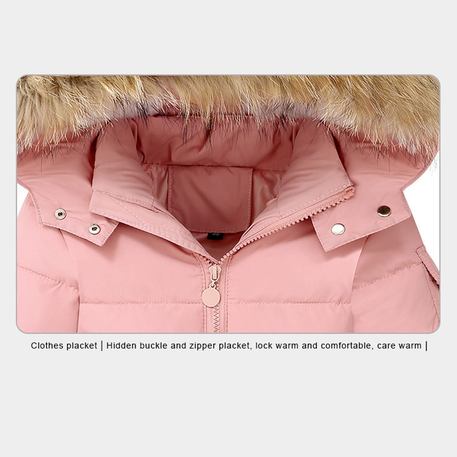Tuta da neve per ragazze, 2 pezzi, piumino con cappuccio e pantaloni da sci antivento impermeabile invernale da sci con cappuccio in pelliccia sintetica