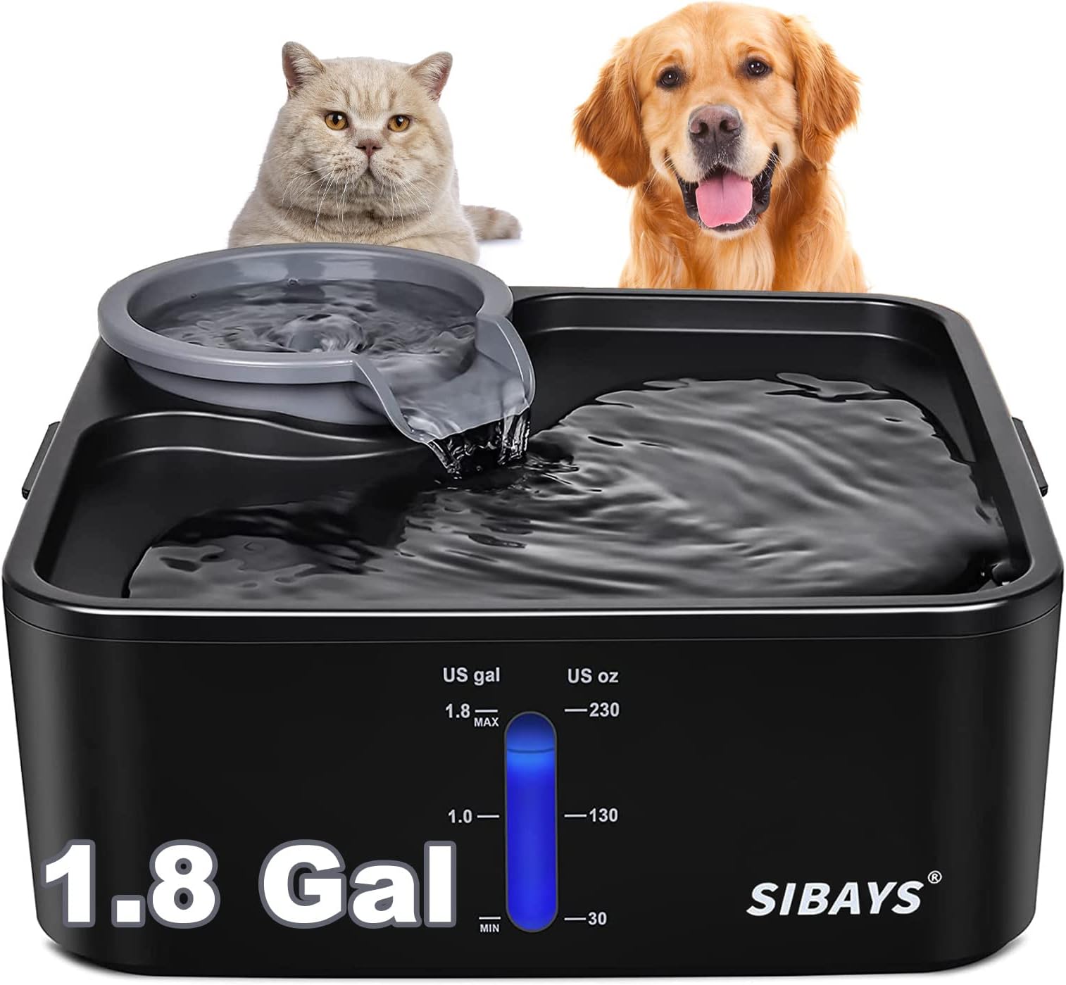 Pet Supplies Cat Water Fountain, 135oz/4L Ultra Quiet Dog Water Bowl