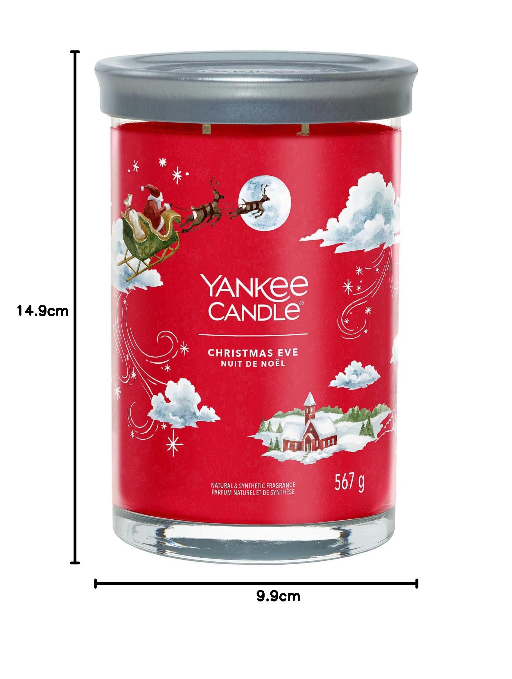 Yankee Candle Christmas Eve Candela Profumata Natalizia Tumbler Grande, 567g