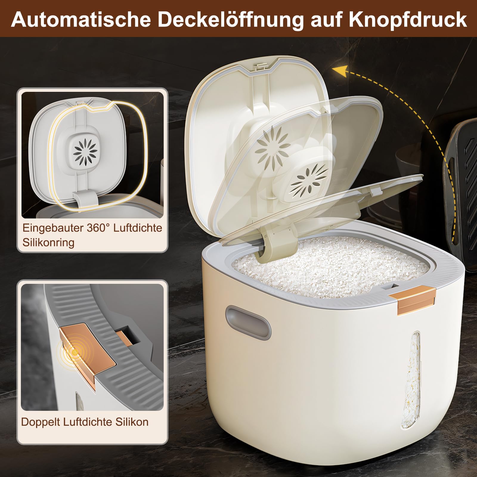 Set 6 Contenitori Ermetici Per Alimenti In Plastica - 3 Da 1L E 3 Da 0.5L, Con Etichette E Pennarello, Ideali Per Cereali E Farina - Foto 6