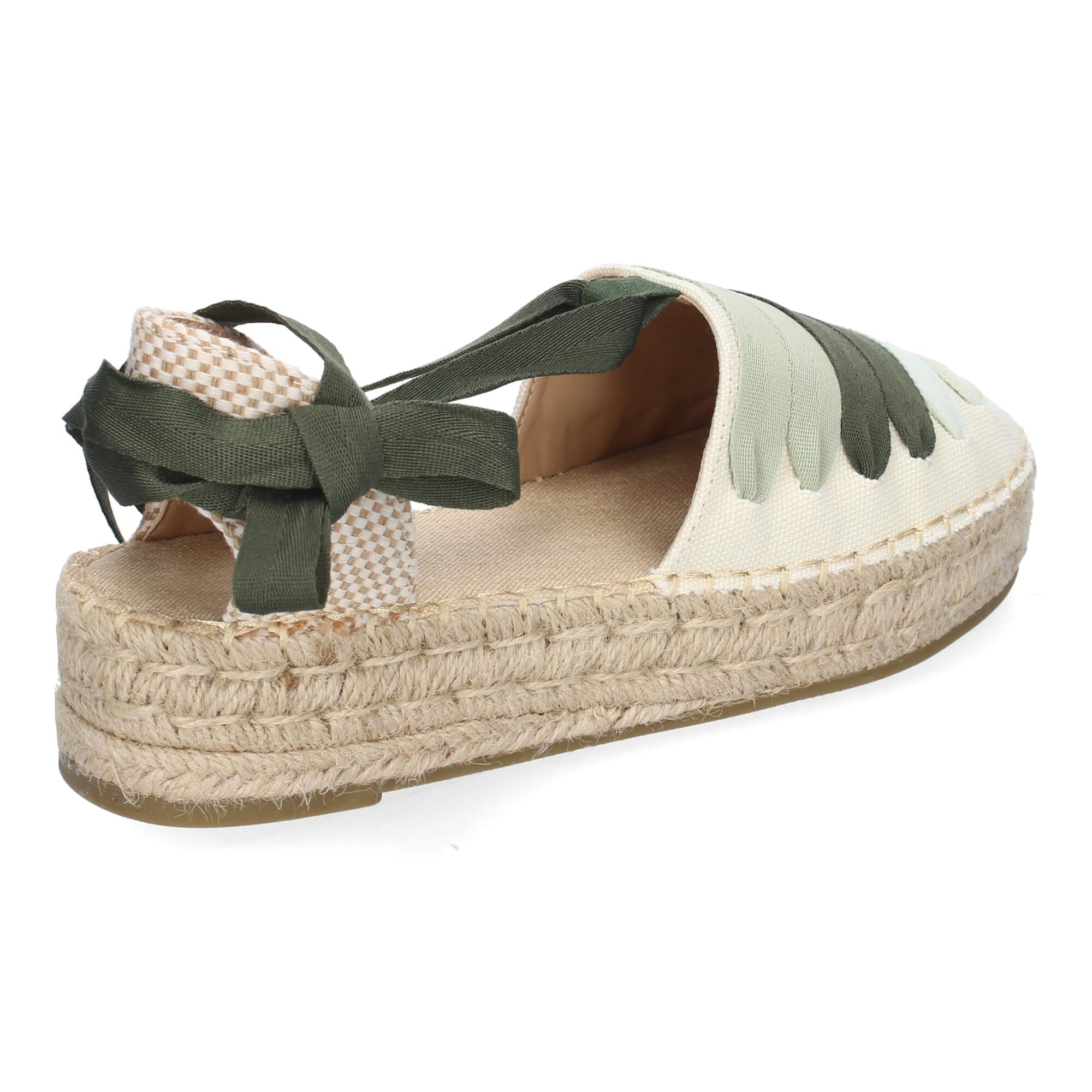 Alpargarta Plana Estilo Valenciana para Mujer, Comodas y Elegantes, Diseno Moderno con Cintas en la Pala Decorativas y Cierre de Cintas al Tobillo, Ideales para Primavera-Verano.