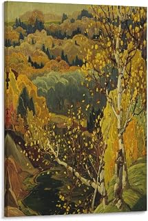 LEIZHAN Franklin. Carmichael October Gold Large Canvas Printing Famous Paintings Office Home Decorative Art Abstract Painting Wall Art Poster Scroll Canvas Painting Picture Living Room Decor Home Fram