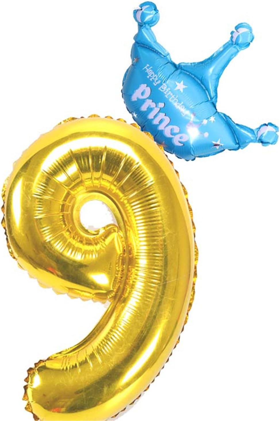 Michael Palmer 40 Inch Gold Number Figure Foil Balloons 1 2 3 4 5 6 7 8 9 Years Old Kid Birthday Crown Foil Balloon Decoration Boy 9 40Inch