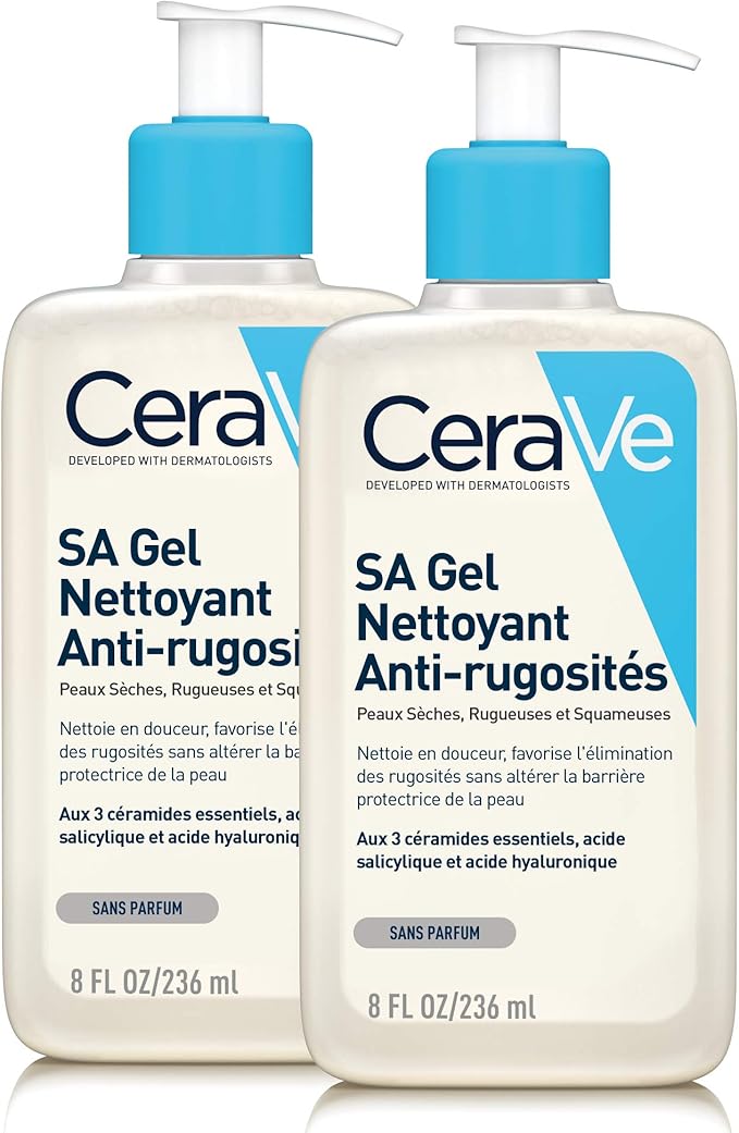 CeraVe Gel SA AntiRugosités, Gel Douche Nettoyant et Exfoliant Visage