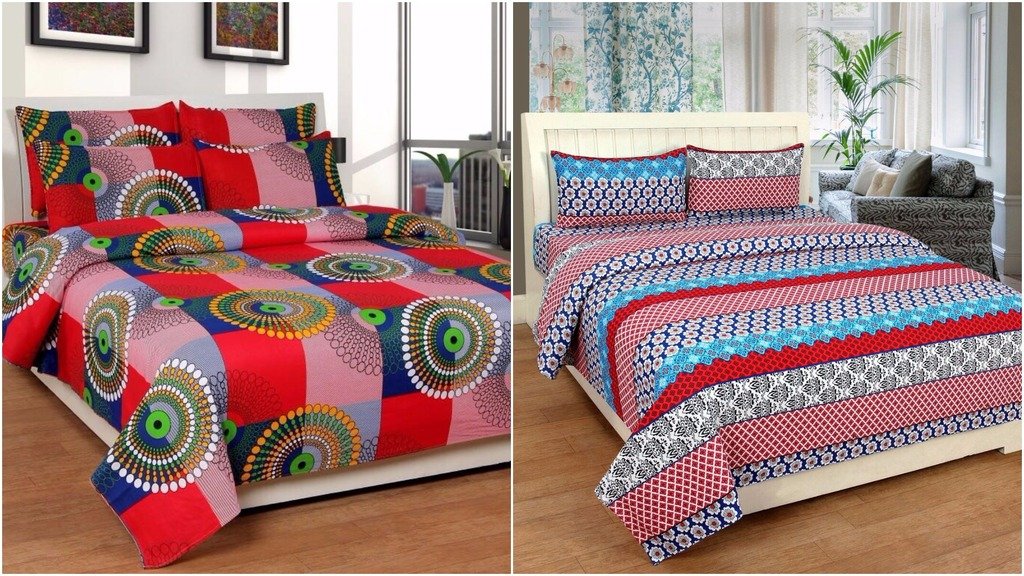 Buy Cotton Bedsheet Combo (Shree Fashion Hub 100 Cotton Geometric And