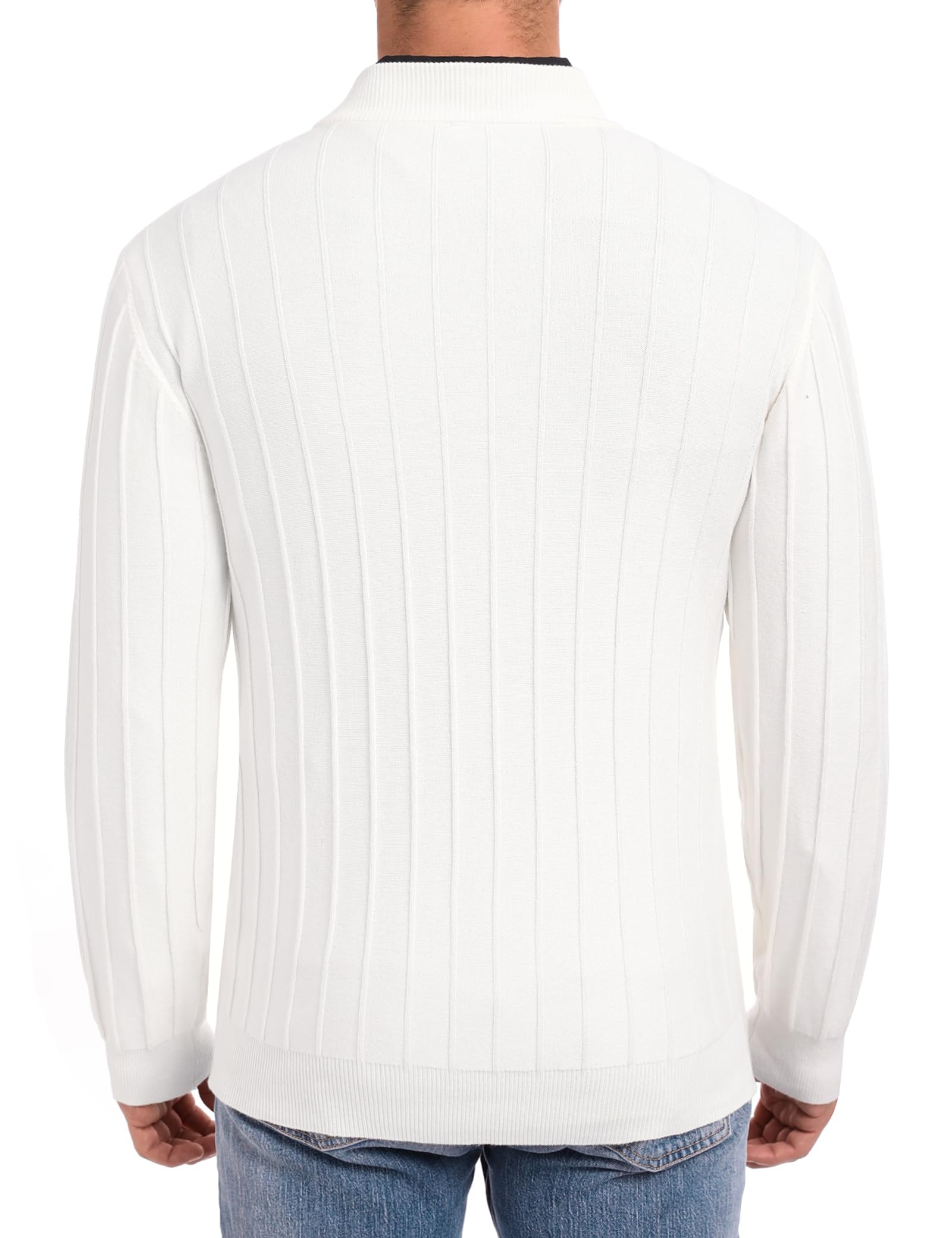 iClosam Maglione Uomo Invernali Collo Alto con Zip Pullover Giacca in Maglia Maglione Pullover Invernale Tenere Caldo