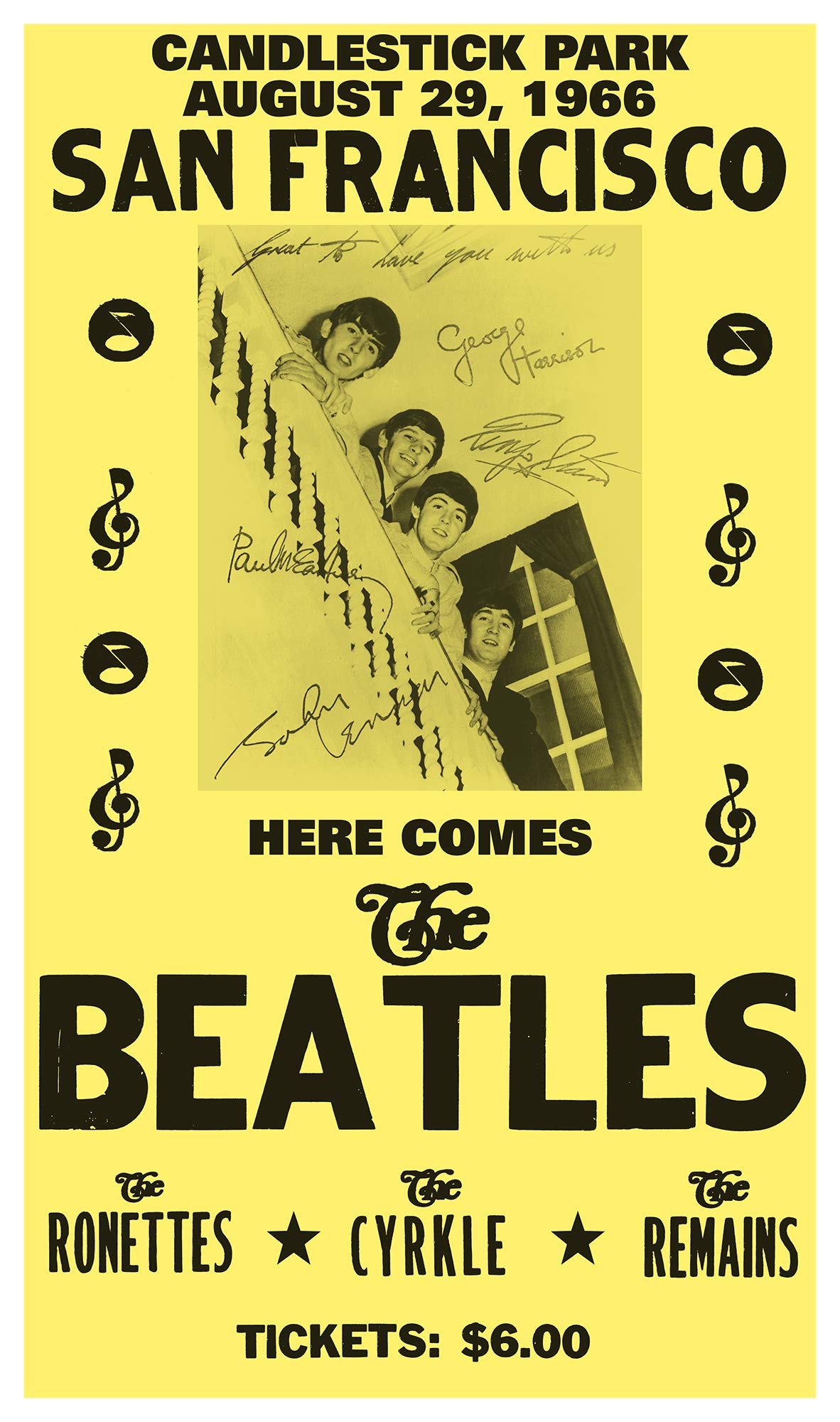 Vintage Concert Poster Beatles