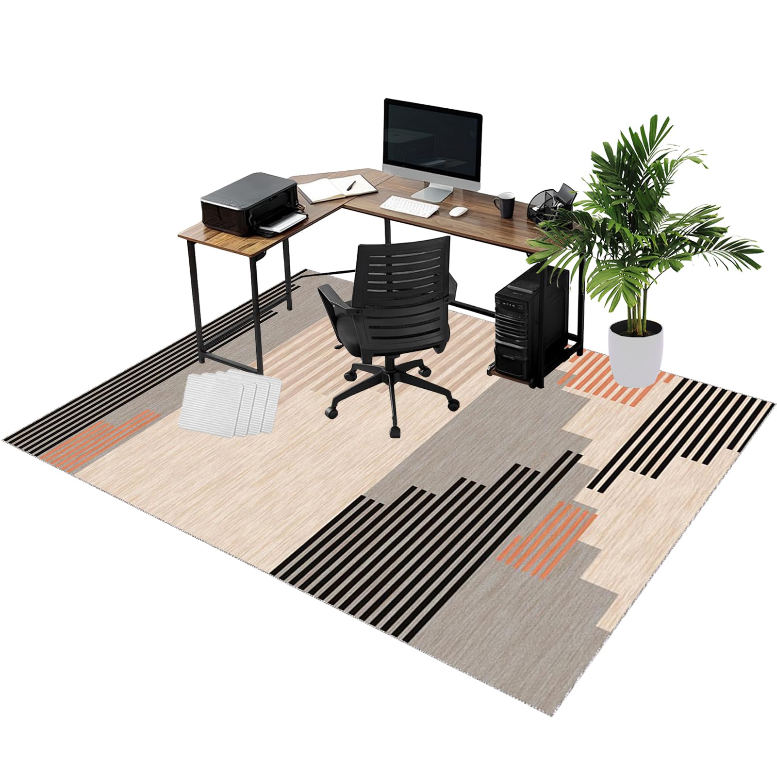 Rolling Chair Mats, Office Chair Mat for Carpet and Wooden Floors 160 x 200 cm Non-slip Gaming Floor Protector, Washable Desk Carpet Protector Rug for Home Office, Non Slip Floor Protection Mat