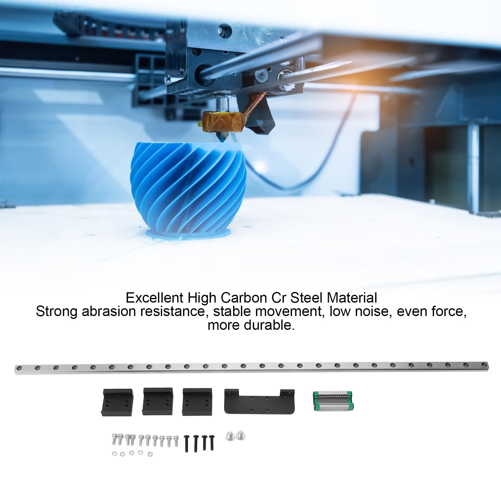 Kit Guida Lineare per Stampante 3D X Axes per 3 4 Design Modulare Buona compatibilità Realizzato in Acciaio Cr Ad Alto Tenore di Carbonio