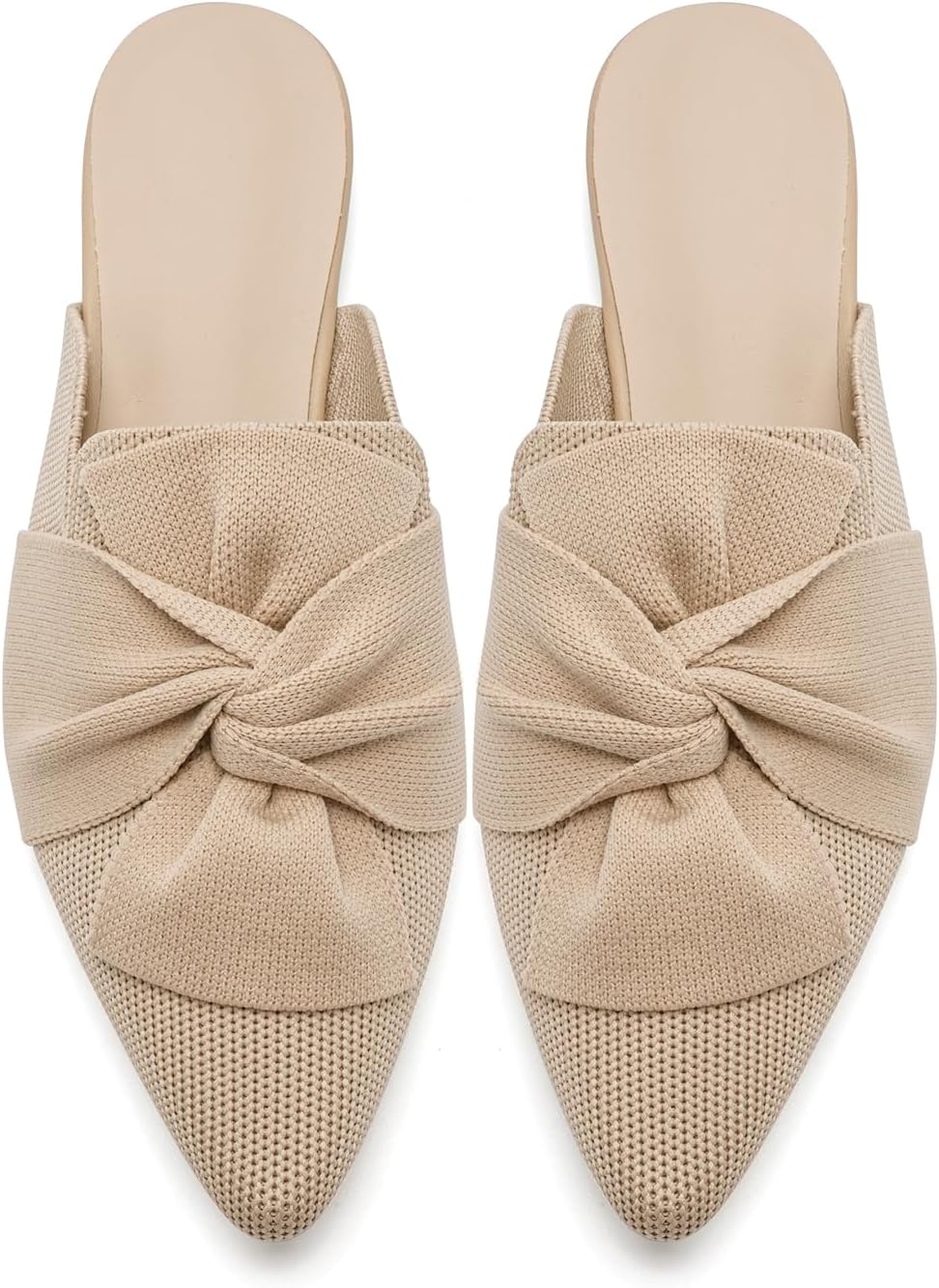 Mules for Women Pointed Toe Flats Comfortable Knit Breathable Backless Slip on Mules Flats - Image 6