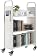 VEVOR Bücherwagen, 150 kg Tragkraft, Bibliothekswagen, 77 x 38 x 122 cm, einseitiges L-förmiges Bücherregal mit Doppelbremsrollen, Weiß