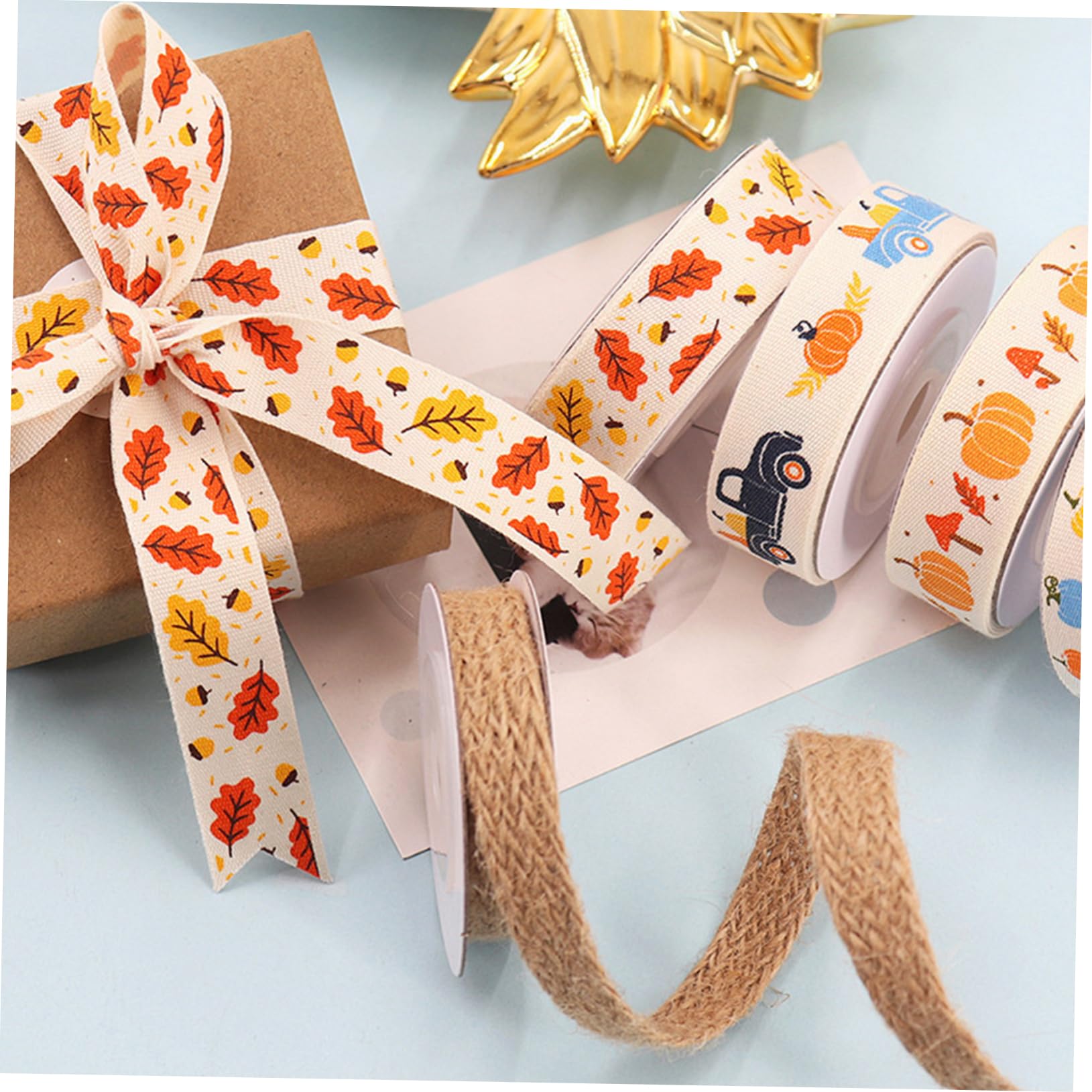 NUOBESTY 4 Sätze Thanksgiving-gurtband Weißes Band Partydekorationen Schleife Weihnachtsband Ribbon Geschenkband Band Diy Dekorationen Dekorative Bänder Für Partys Polyester 5 Rollen * 4
