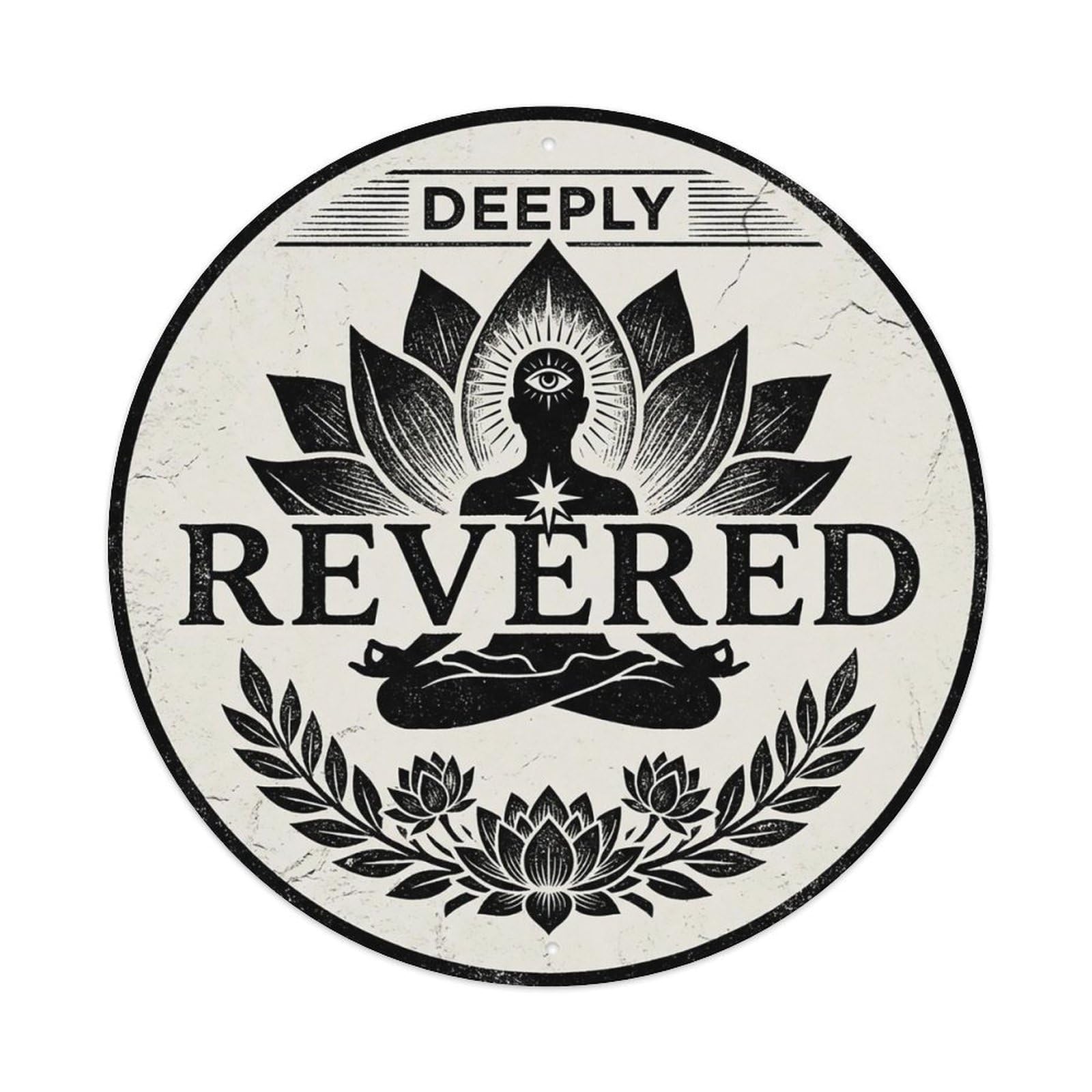Zen Flower Meditation Den Revered Metal Tin Sign