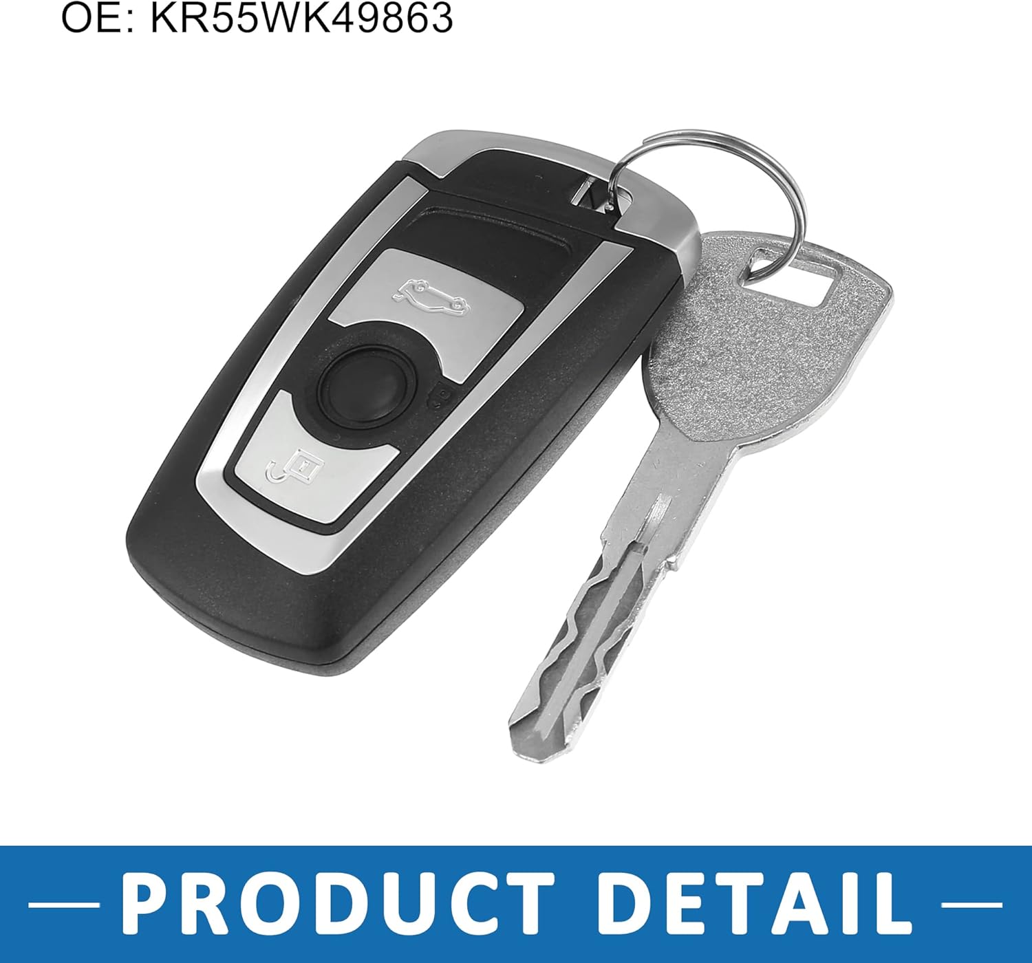 Keyless Entry Remote KR55WK49863 3 Buttons Key Fob for BMW 520i 2014-2016