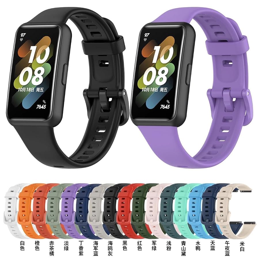 سوار سيليكون من Next Store متوافق مع ساعة Huawei Band 7، سوار ساعة رياضي مقاوم للماء ومتين وقابل للتعديل يوفر حماية مثالية