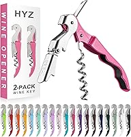 Vista 13 de HYZ Paquete de 2 Abridores de Vino Sacacorchos de Camarero, Llave de Vino Profesional para Meseros, Bartender con Cortador de Papel Aluminio