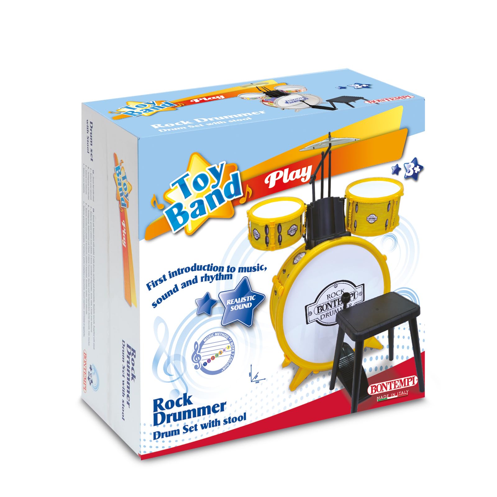 Bontempi 51 – 4501 – Batterie à 4 éléments – accompagné de tabouret et baguettes
