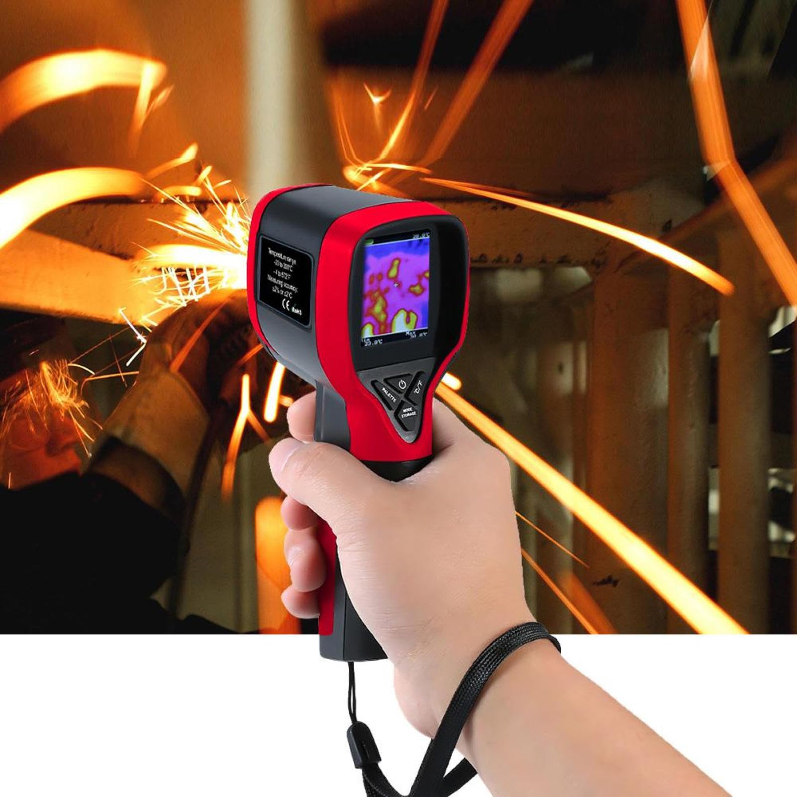 Cámara térmica – Imagen infrarroja portátil, Rango -20°C a 300°C | Sensor de calor LCD de 2.0 pulgadas, herramienta de inspección, detector de fugas de agua | para circuito eléctrico calefacci