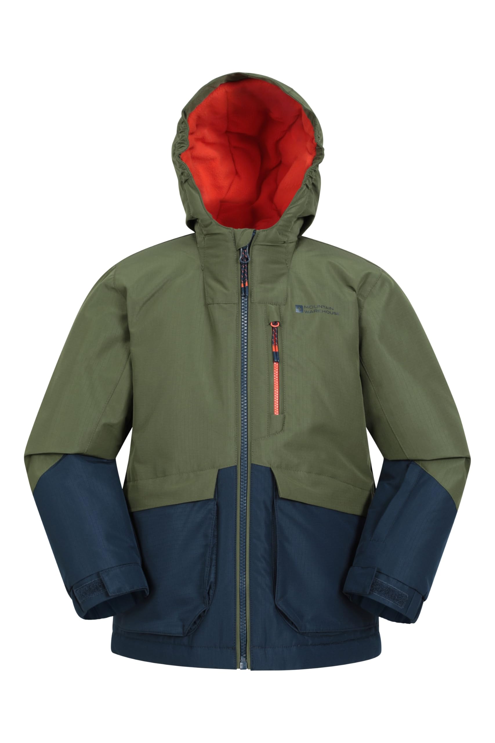 Mountain Warehouse Cosmos Wasserdichte Kinderskijacke – Wasserdichte Jacke mit Schneefang und Fronttasche für Jungen und Mädchen – Ski, Wintersport, Outdoor