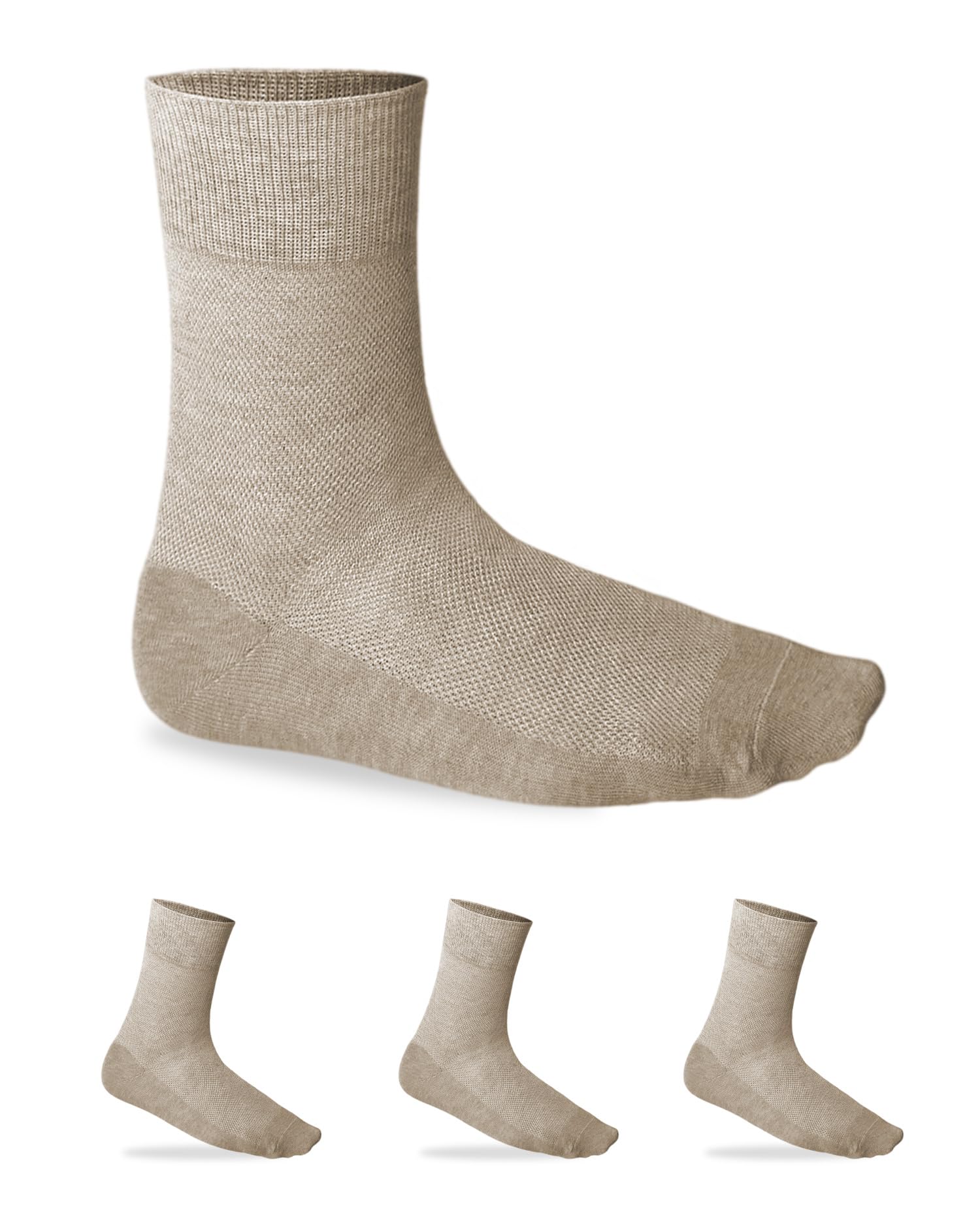 vitsocks Chaussette d'été LIN et COTON fine légère Homme (3 PAIRES) ultra respirante