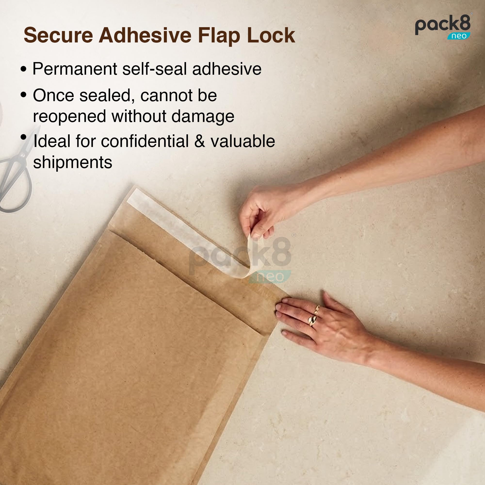 Pack8 Neo Paper Courier Bags Flap with Self-Adhesive Tape (12" x 16") | Paper Pouch Bags for Packing & Shipping | Pack of 50 2