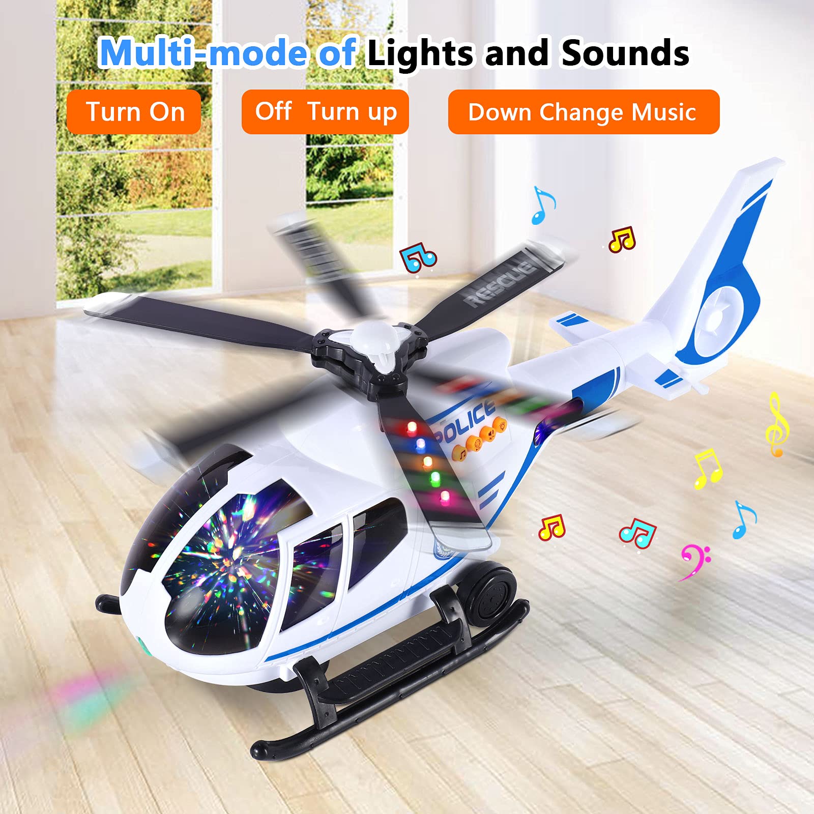 SHANNA Aerei Giocattolo Bambini, Telecomandato Giocattolo dell'aeroplano Aeroplano di Giocattoli Educativi per Veicoli, Elicottero Giocattolo con luci a LED e musica Ragazzo Ragazze Regalo (bianca)