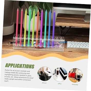 SHOWERORO Acrylic Multi Slot Pen Holder Display Stand, 24 Positions