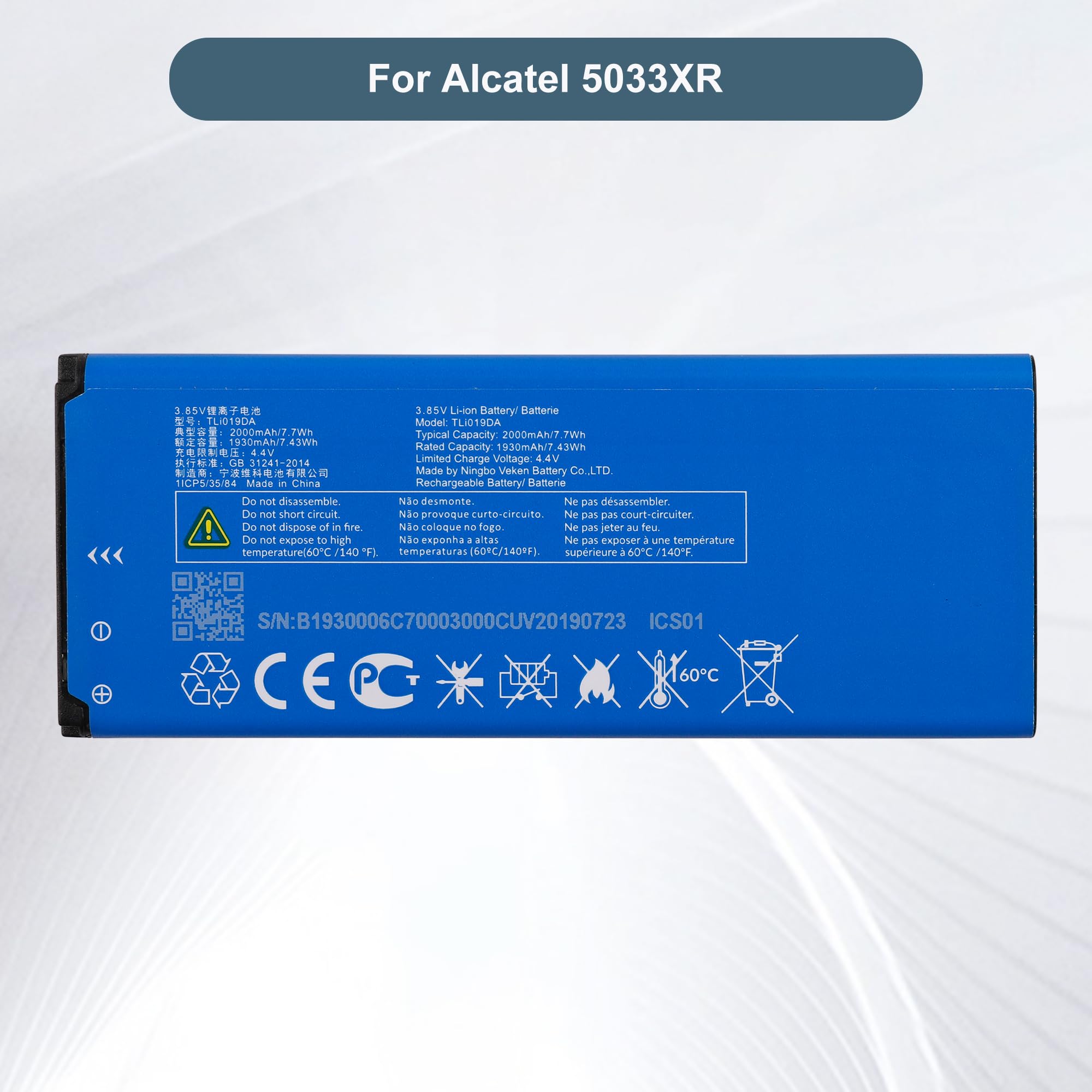 Akumulator zastępczy TLI019DA kompatybilny z Alcatel 5033XR z narzędziami