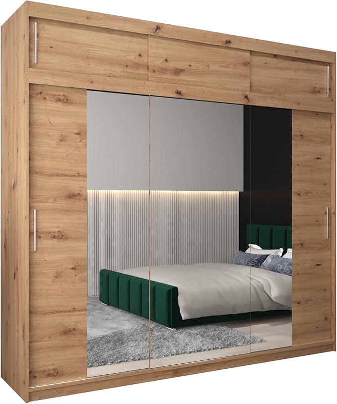 ABIKSMEBLE Armoire Porte coulissante Miroir Tokyo 2 Armoire Chambre