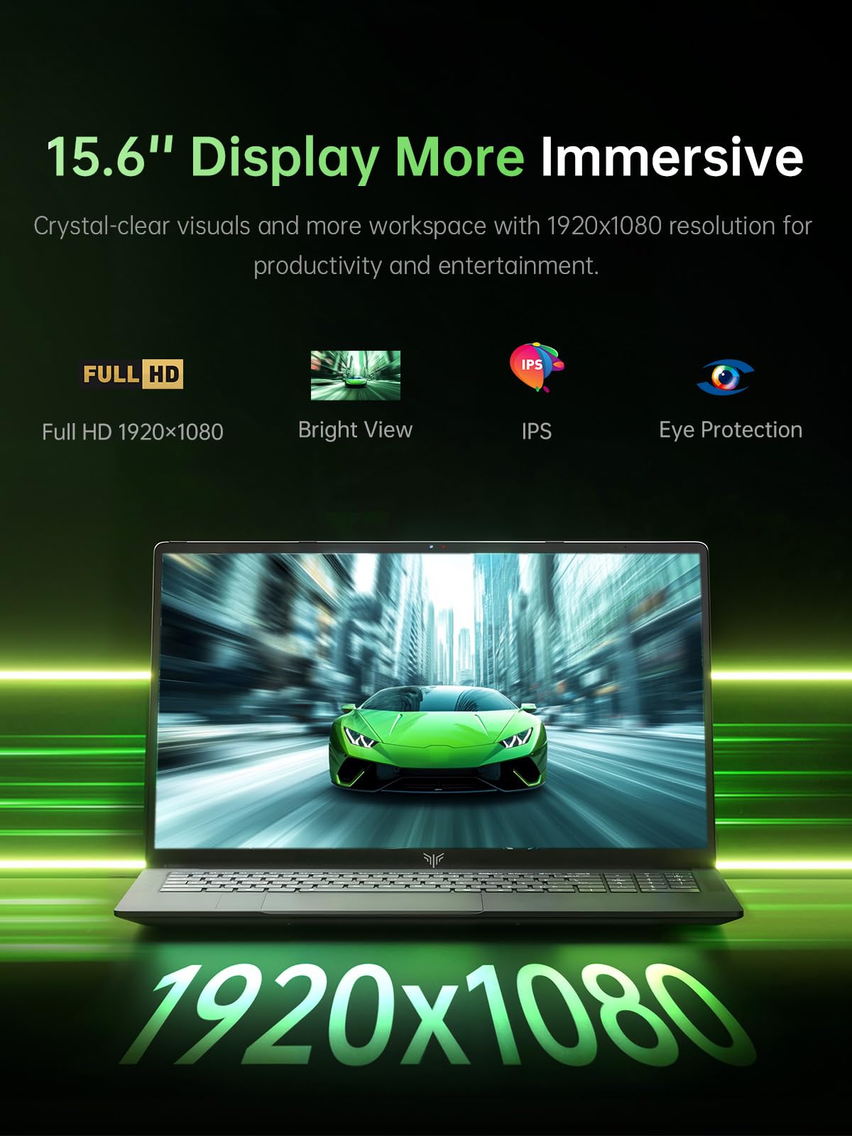 2026 Gaming Laptop - 15.6 Inch FHD with Ryzen 5 7430U Processor up to 4.3GHz (Beat R5 7520U) - 16GB RAM DDR4x2 512GB M.2 SSD with 11 Pro, BT5.2, USB3.2,Type-C,Privacy, 65W Fast Adapter, WiFi 6 — view 8