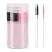 100 Pcs Disposable Mascara Wands, Crystal Eyebrow Spoolies Brush for Eyelash Extensions, Lash Brushes with Container, Pink Stick Black Head,Pink