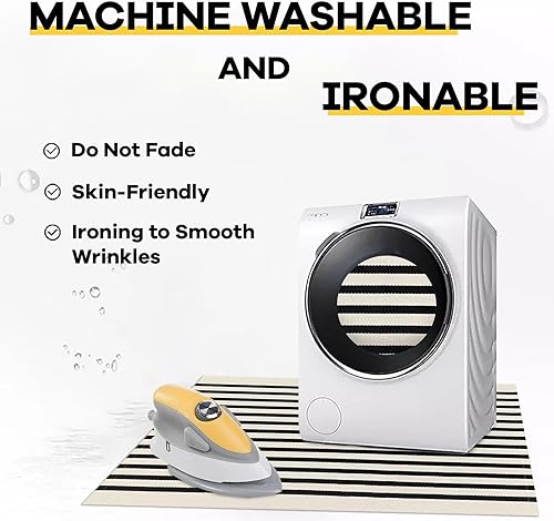 Miniatura 5 de KILOCOCO Alfombra de rayas beige de 2.3 x 3.6 pies para interiores y exteriores, alfombra tejida a mano de algodón lavable a rayas para puerta