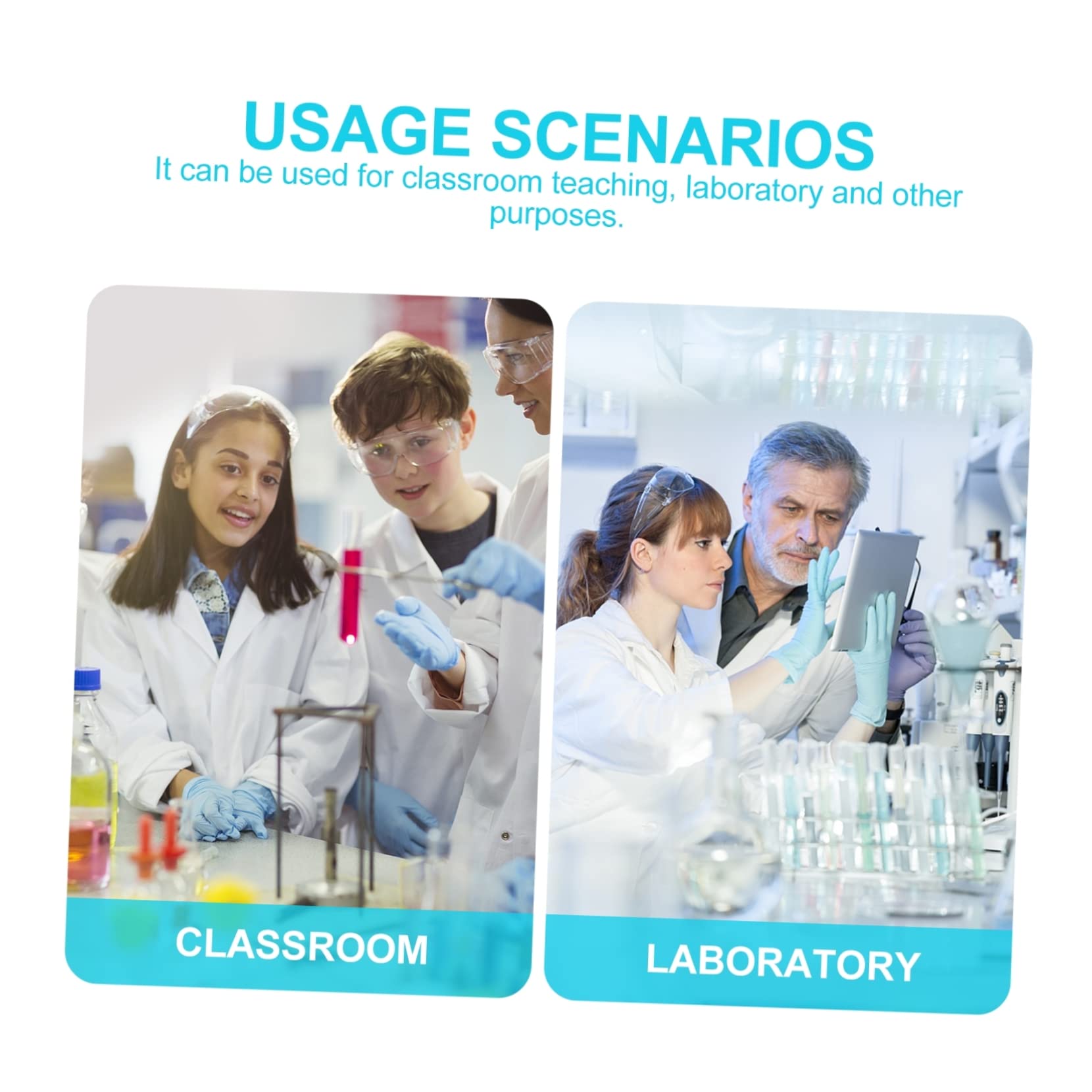 ibasenice Utensilios de Laboratorio Tubo de Cultivo de Tubo de ensayo Experimental de 100pcs Ciencia con 1 Bastidor multifunción