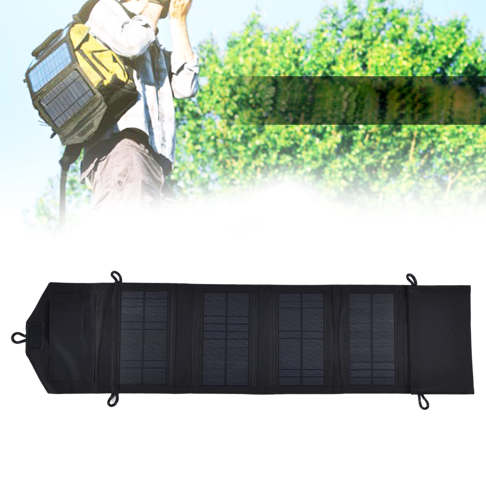 ViaGasaFamido Caricatore Solare Portatile 15W, Doppia Porta USB-A