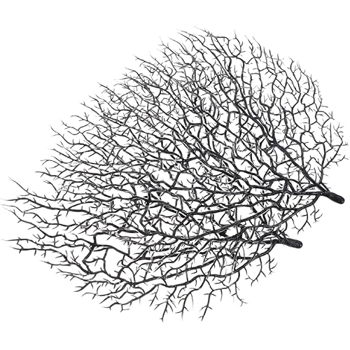 MAGICLULU 2pcs Lifelike Artificial Sea Fan Coral Decorations for Aquarium,