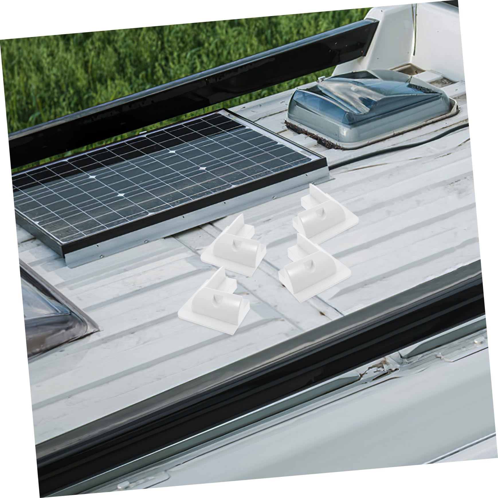 1juego Soporte De Panel Solar Para Trailers y Autocaravanas Kit De Montaje Sin Perforación Estructura Resistente y Protección Para Paneles