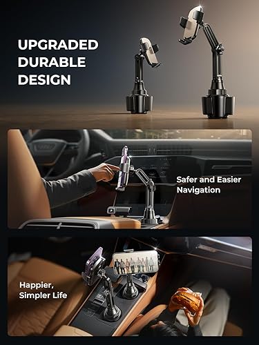 Miniatura 3 de LISEN Soporte de teléfono para automóvil [versión mejorada] cuello largo ajustable de 360° [compatible con fundas gruesas] para iPhone 16e 16 15 14