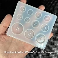 Vista 7 de 3 moldes de silicona de resina de botón, 10/12/15/20/0.984 in, moldes redondos en forma de botón para resina epoxi, arcilla de fundición