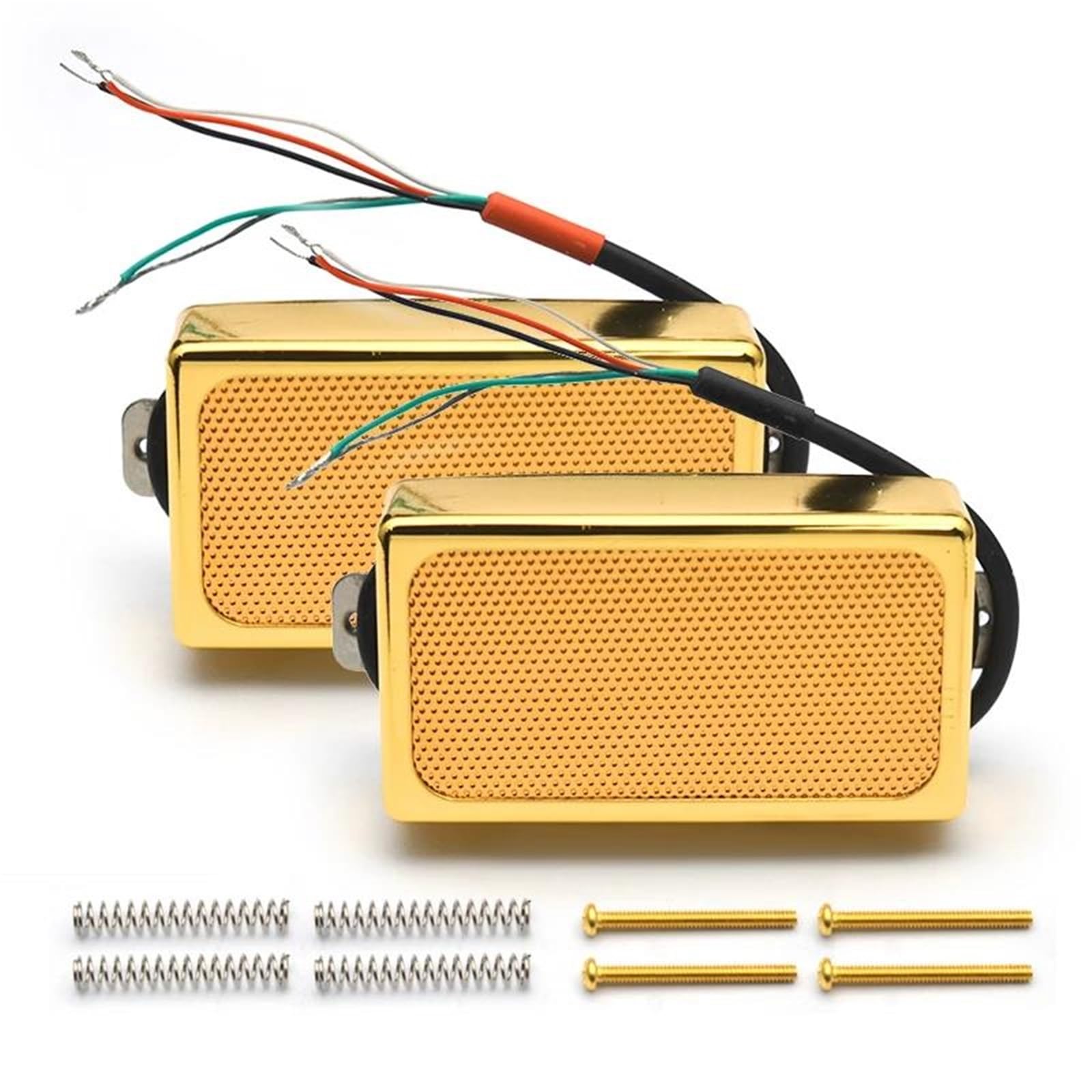 Przetwornik Do Gitary Elektrycznej Mosiężna Okładka Alnico 5 W Stylu LP | Przetwornik humbucker do gitary złącze 4-cewkowe rozdzielacz cewek Alnico V 7,5k/15k(Gold N and B)