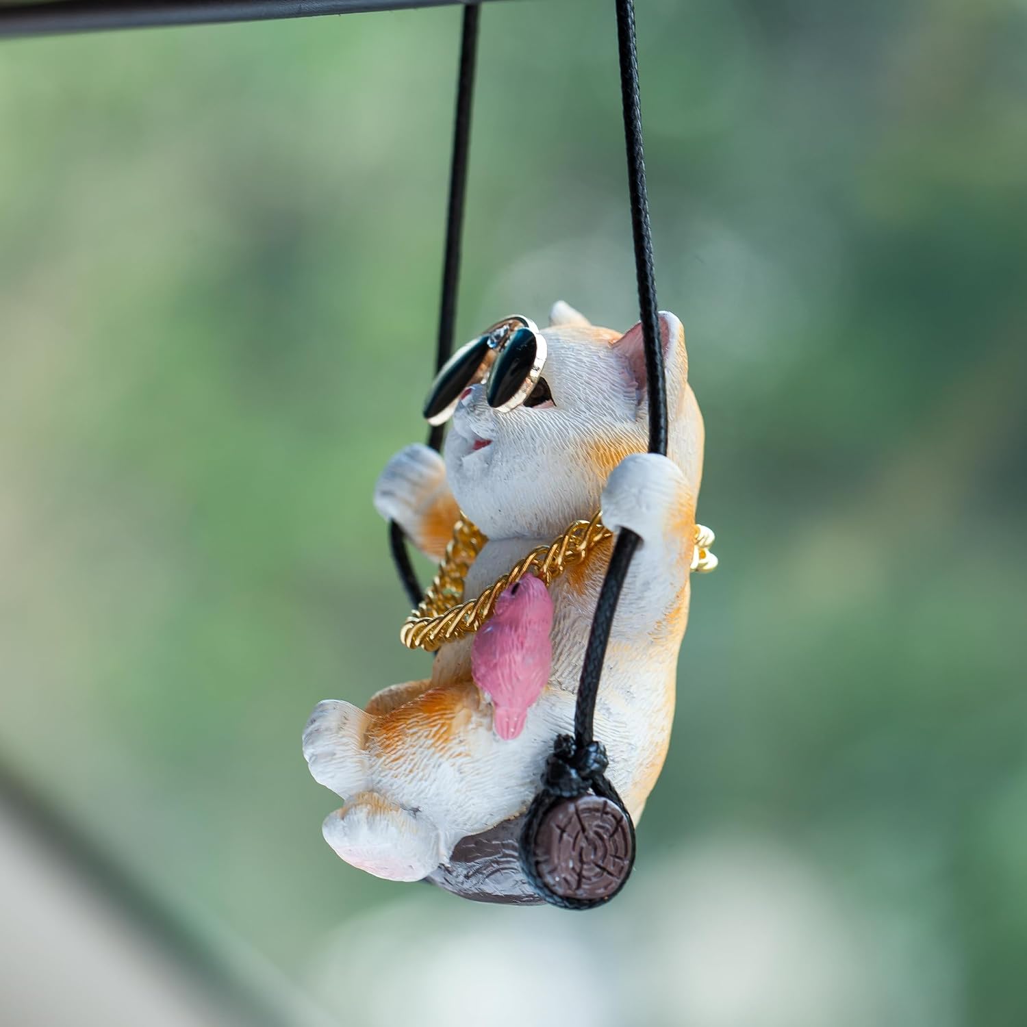 Lovely Swinging Kitten Car Pendant,Cute Kitten Car Rearview Mirror Hanging Ornament Dog Auto Interior Home Decoration Accessories Birthday Gift for Family Friends Birthday Gift for Family and Friends