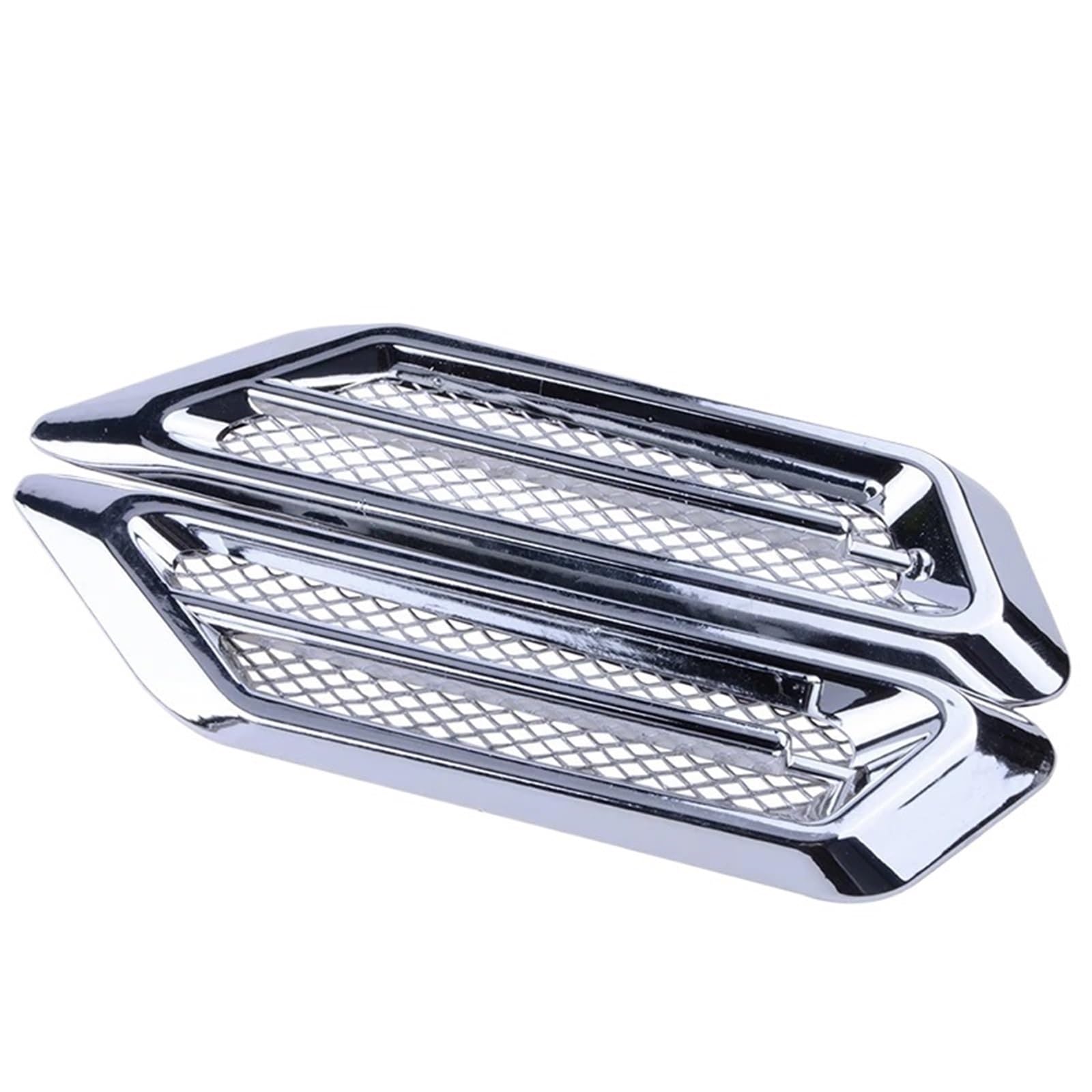 TILIEINE Car Front Side Air Vent Cover Car Exterior Air Intake Flow Side Fender Vent Wing Cover Trim Tuning Car Styling(Silver)