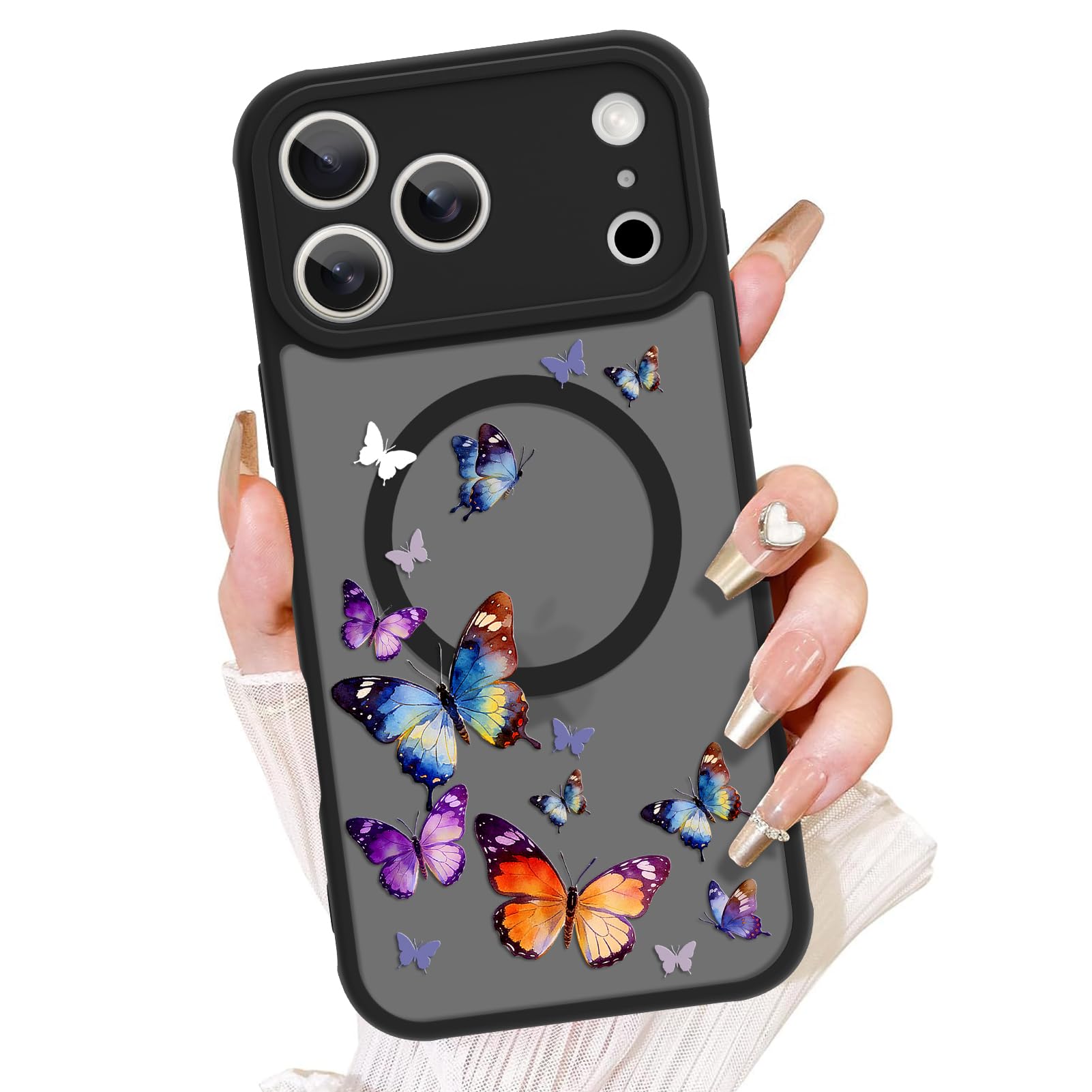 Coque iPhone 17 Pro Max MagSafe Transparente avec Motif Papillon AIGOMARA - 8