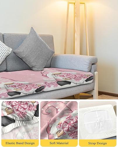 Miniatura 11 de Fundas de cojín para sofá de Navidad con diseño de muñeco de nieve, funda elástica para sofá con parte inferior elástica, fundas de sofá con diseño