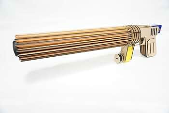 Amazon.co.jp: 木製 ガトリングガン 電動 ゴム銃 ゴム鉄砲 輪ゴム銃 射