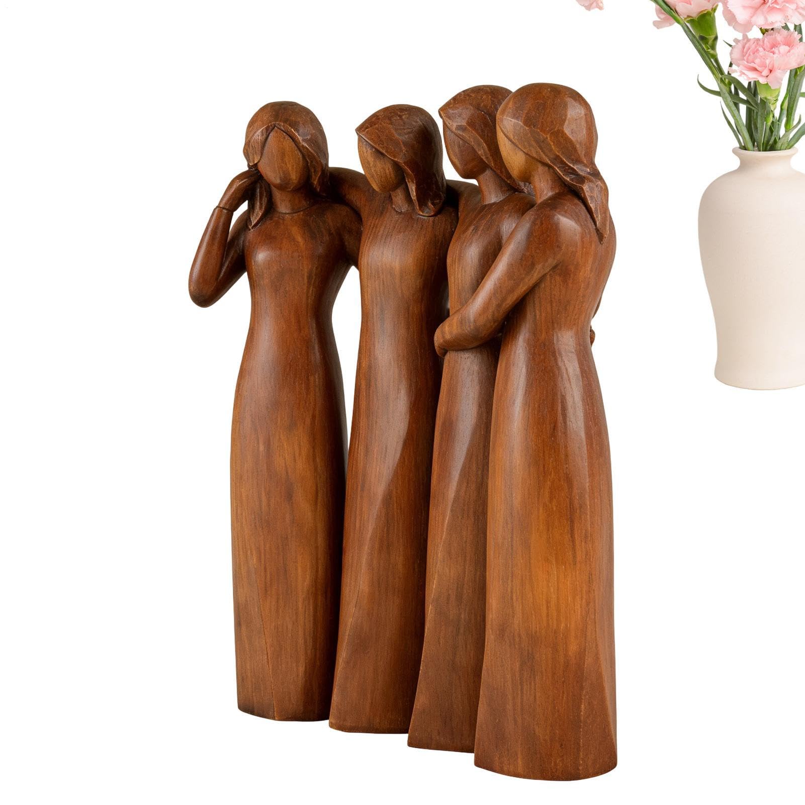 Figurines sœurs en sculpture abstraite en résine pour salon et étagères modernes