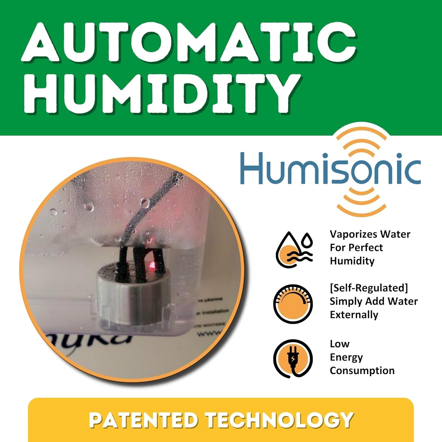 Close-up of Humisonic automatic humidity system in Hatching Time incubator