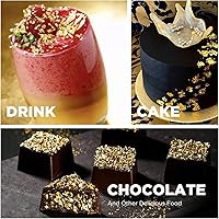 Vista 3 de Cobakey - Hojas de oro comestibles genuinas en copos - 50 mg de copos de oro comestibles para decoración de pasteles