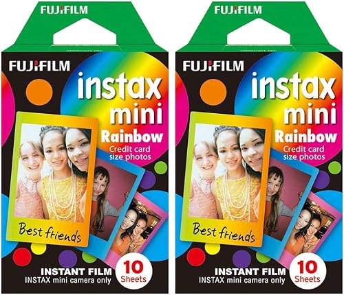 Instax Mini Rainbow Colors Lot de 20 films instantanés pour Fuji